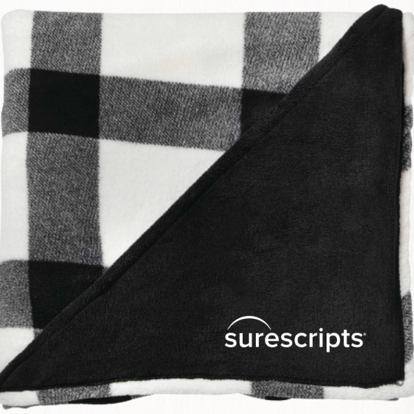 Fleece Buffalo Plaid Ultra-Plush Throw Blanket w/Embroidery