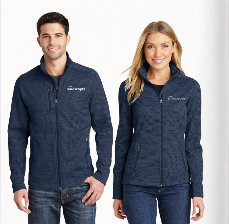 Port Authority Digi-Stripe Fleece Jacket w/Embroidery- NAVY